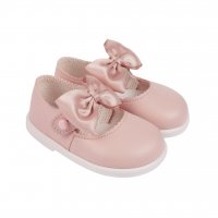 H650: Baby Girls Hard Soled Shoe- Dusty Pink (Shoe Sizes: 2-6)